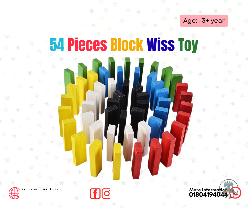 54 Pieces Block Wiss/Jenga Toy (Dominos)