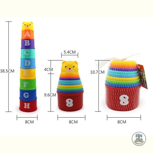 9 PCS Rainbow Stacking Cups for Kids