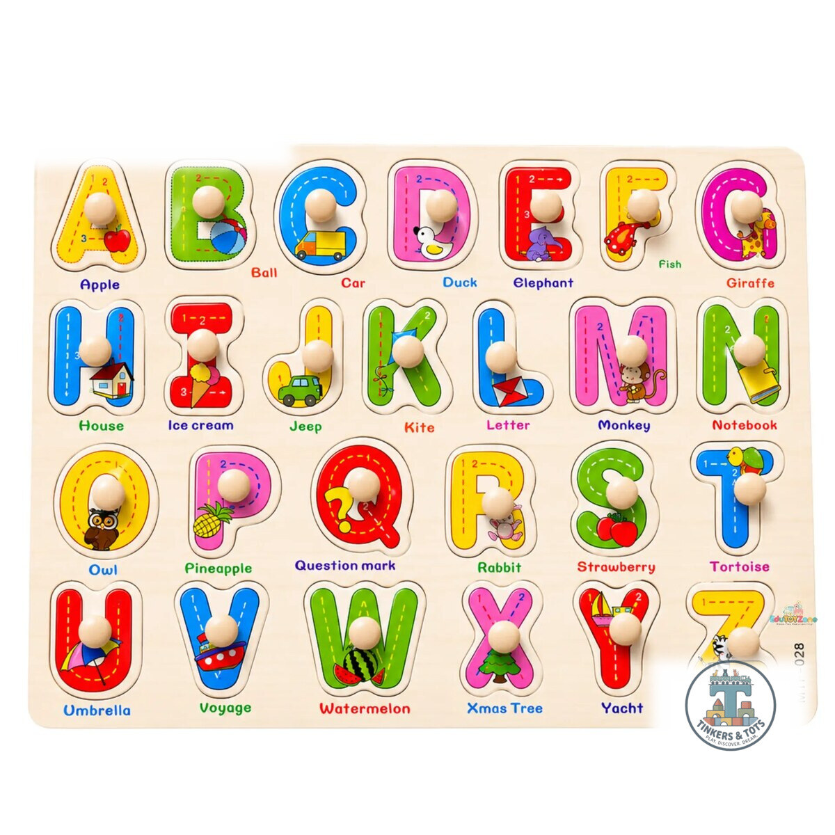 ABCD English Alphabet Pin Puzzle Board MTF-028