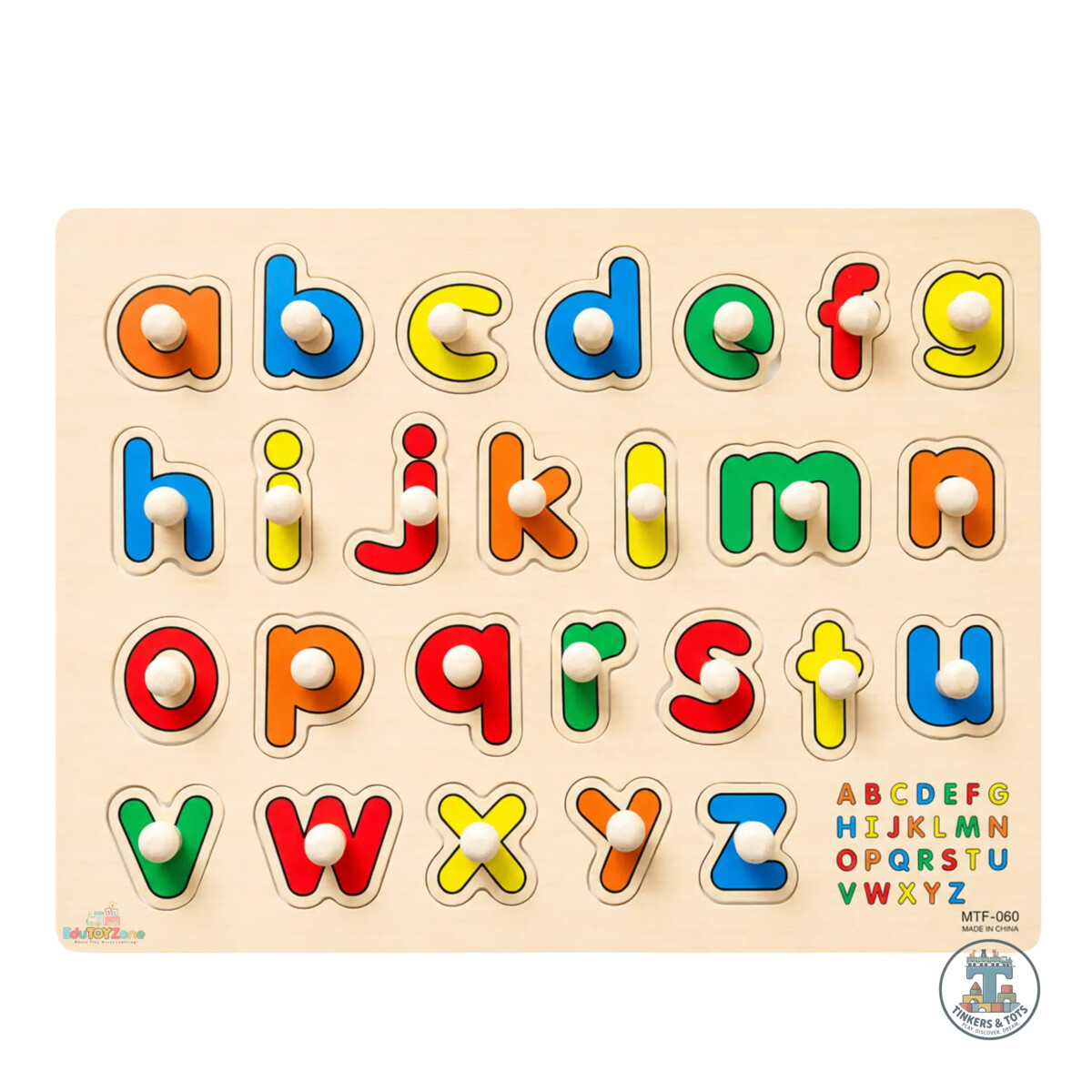 Alphabet Puzzle Lower Case With Wooden Pin (abcd) MTF-060