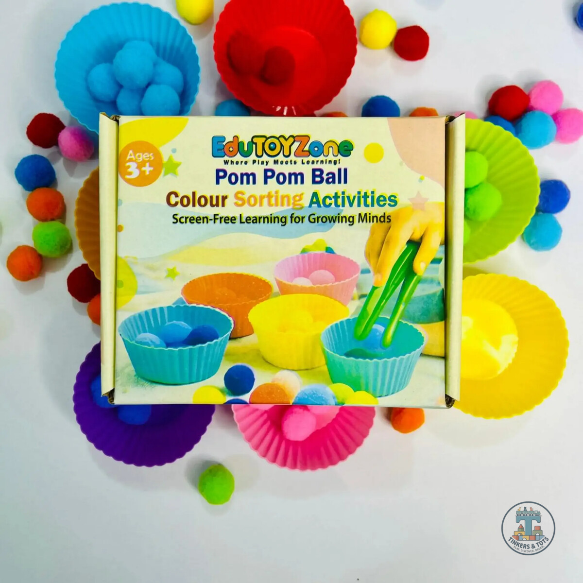 Color Sorting with Pompom Ball, Cup & Clip- Combo set