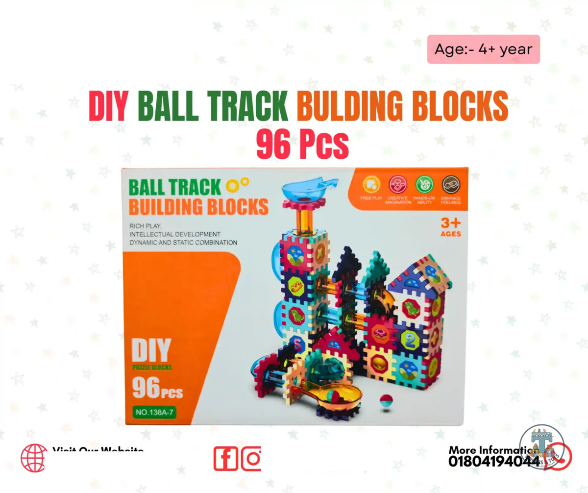 DIY Ball Track Building Blocks - 96 Pcs