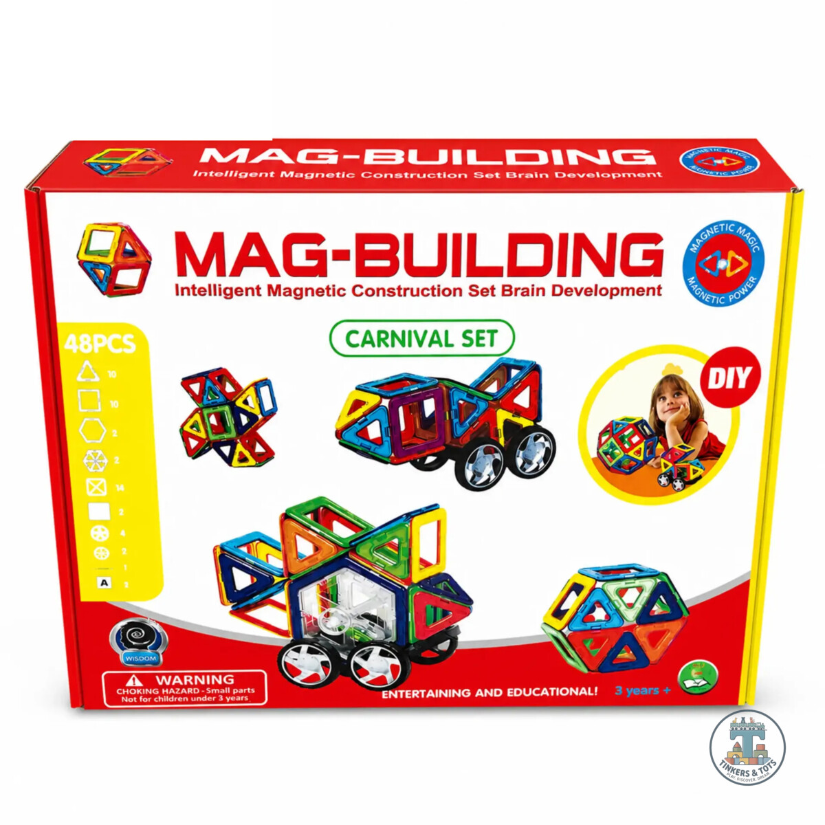 Magnetic Building Tiles Set (48 pcs)