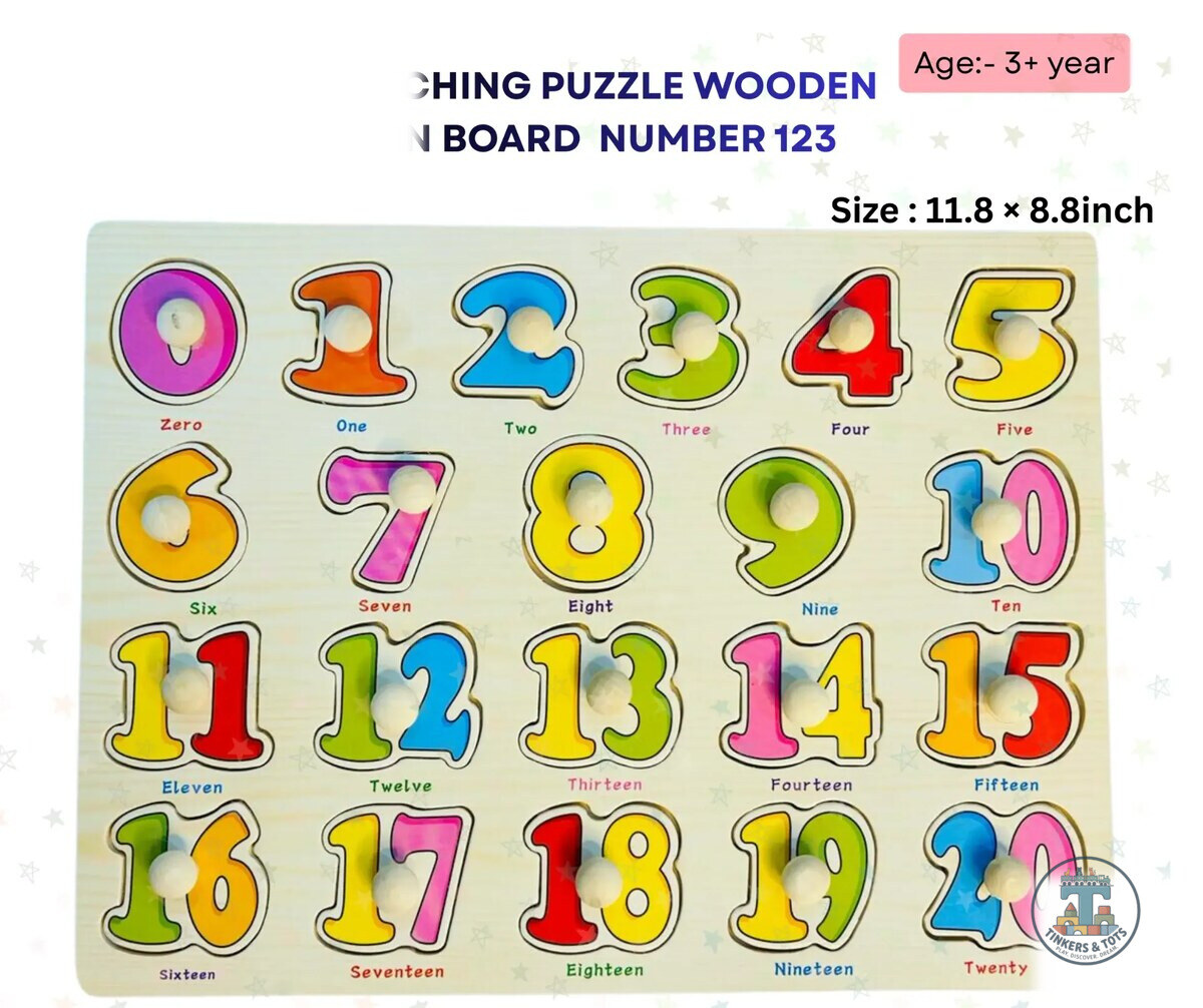 Number 1–20 Wooden Pin Puzzle A-3002