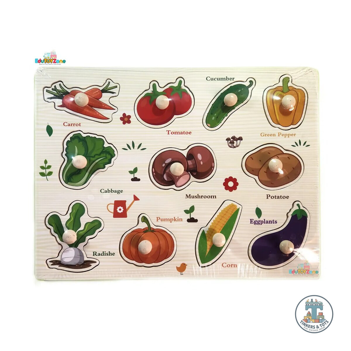Vegetables Wooden Pin Puzzle Y004