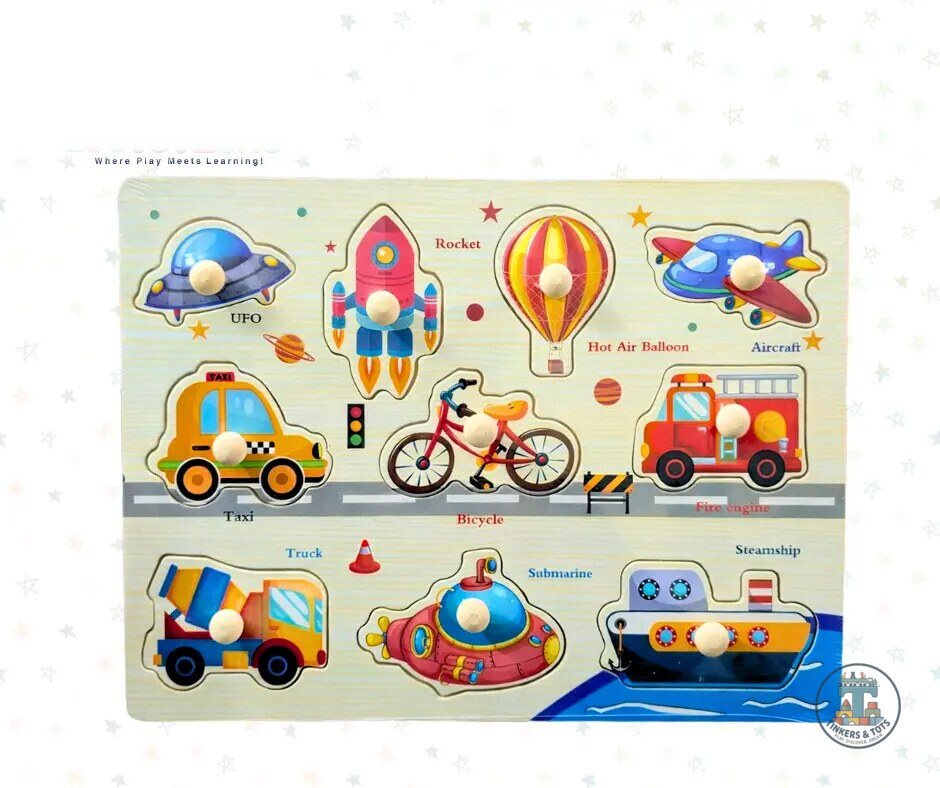 Vehicles Wooden Pin Puzzle Y-005