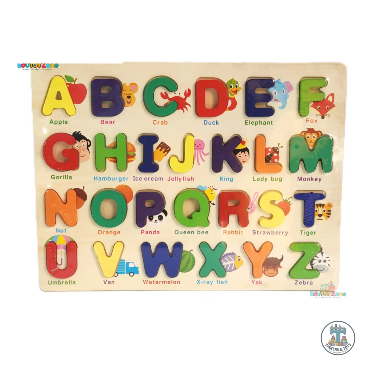 Wooden Alphabet Puzzle ABC Letters Block