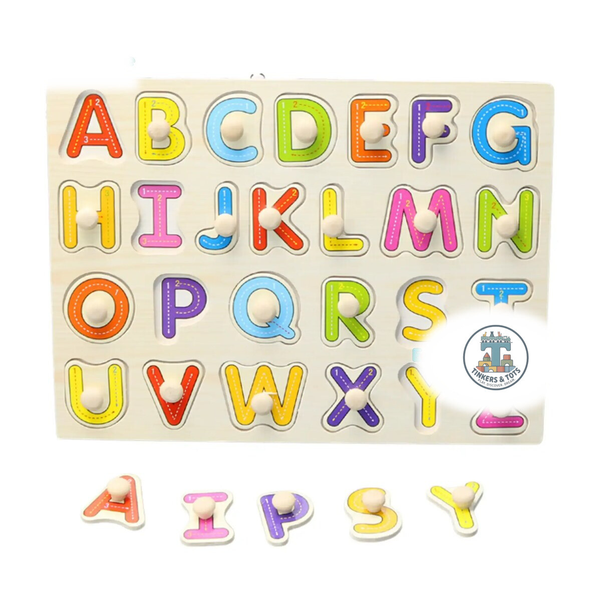 Uppercase Alphabet Wooden Pin Puzzle