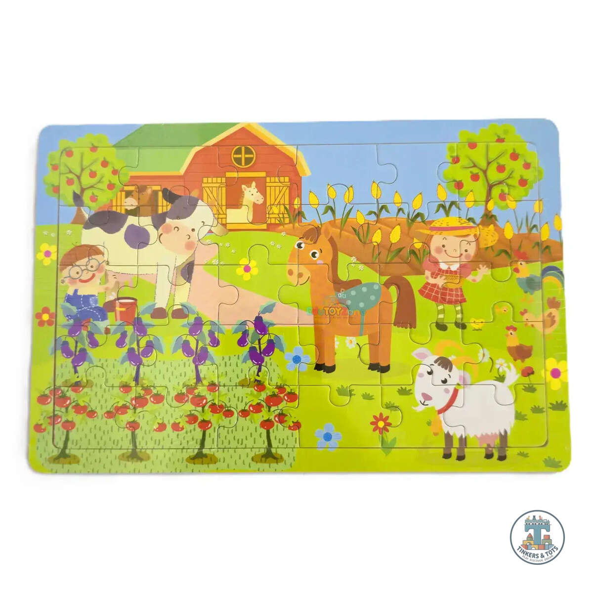 Wooden Colorful Jigsaw Puzzle - Farm