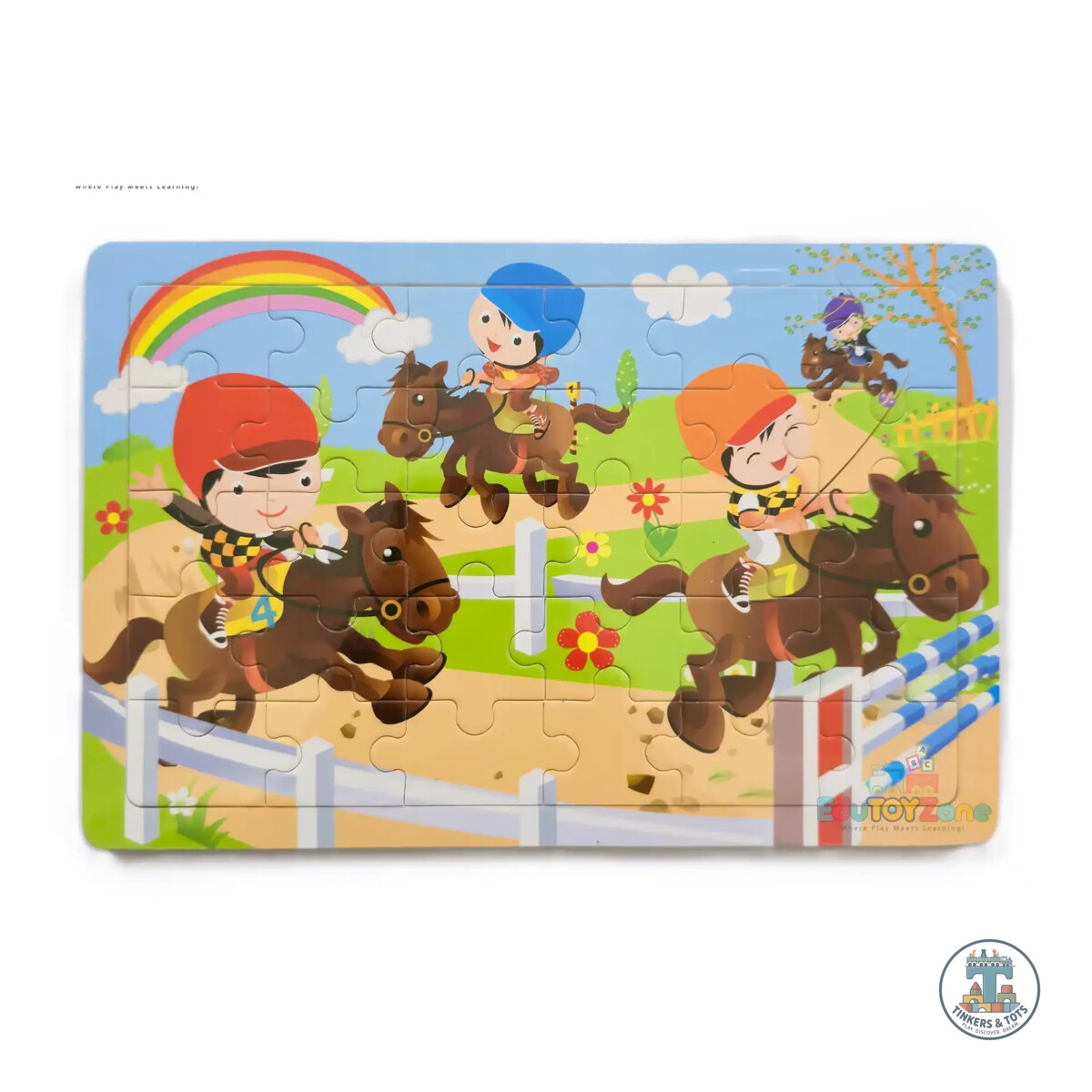 Wooden Colorful Jigsaw Puzzle - Horse Riding