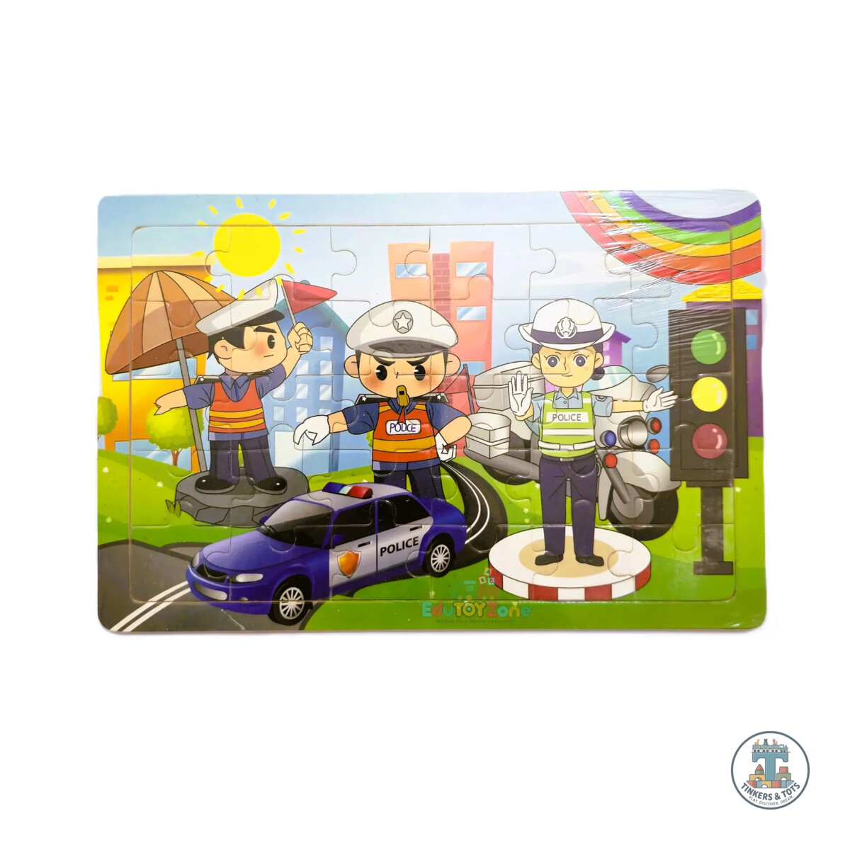Wooden Colorful Jigsaw Puzzle - Traffic Police