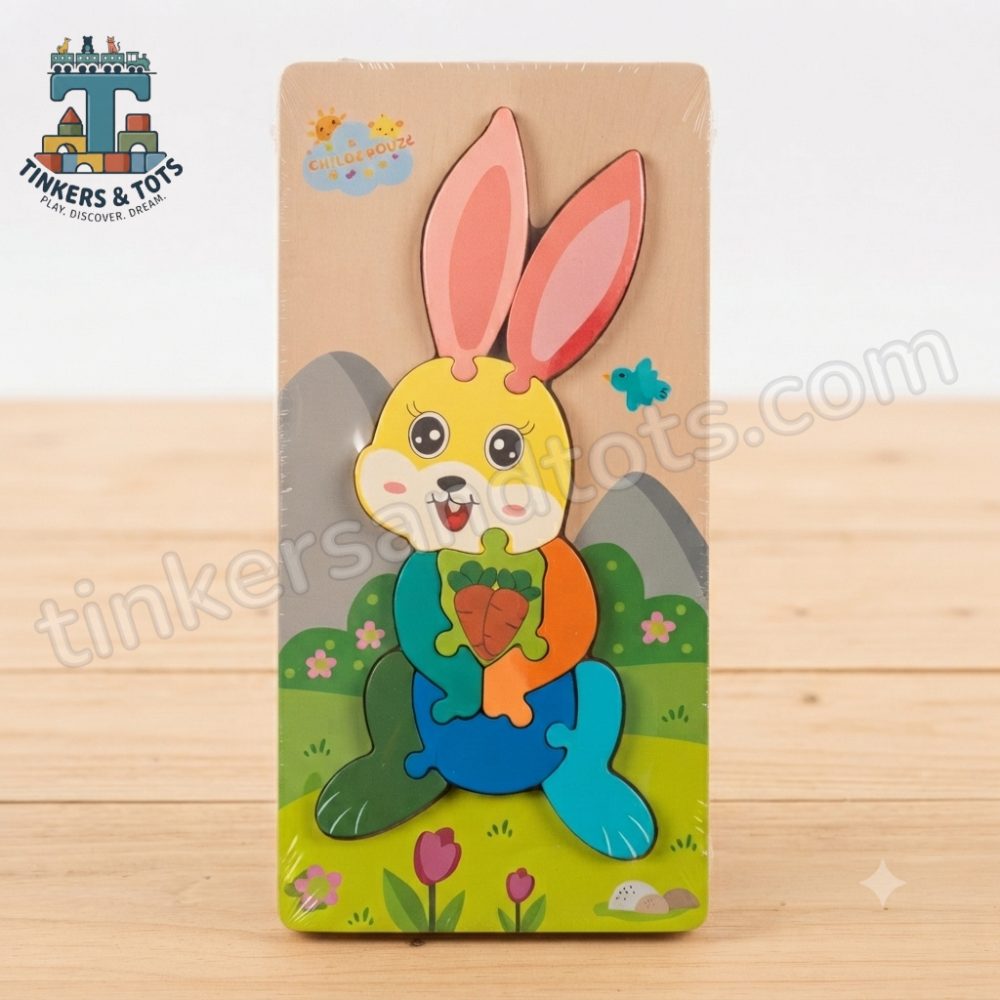 Wooden colorful puzzle - Rabbit