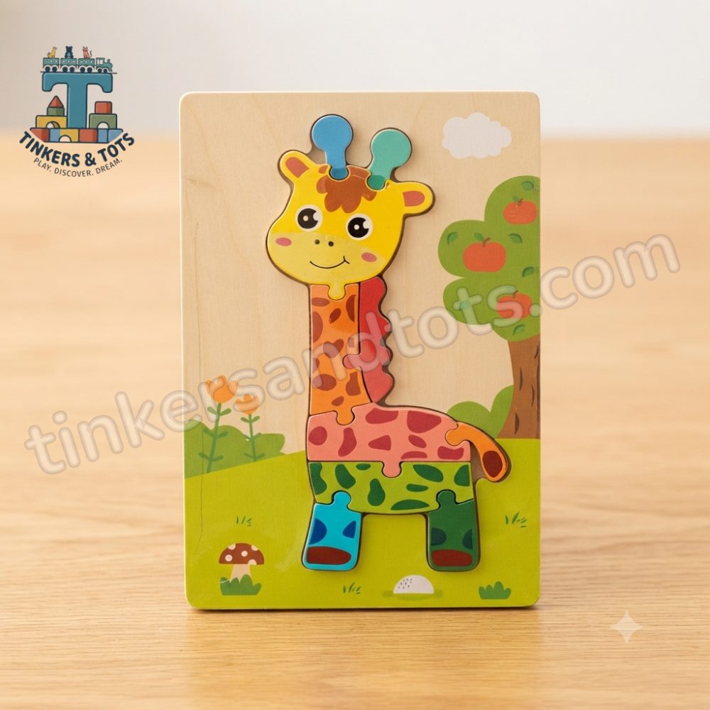 Wooden colorful puzzle -  Giraffe
