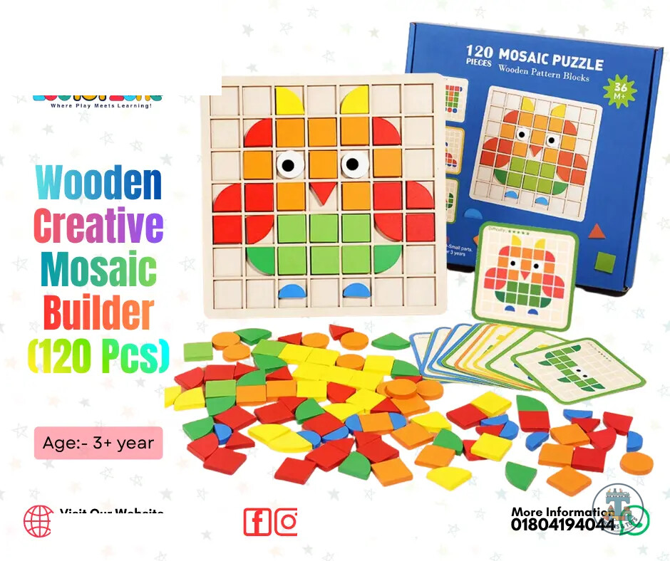 Wooden Creative Mosaic Builder(120 Pcs)
