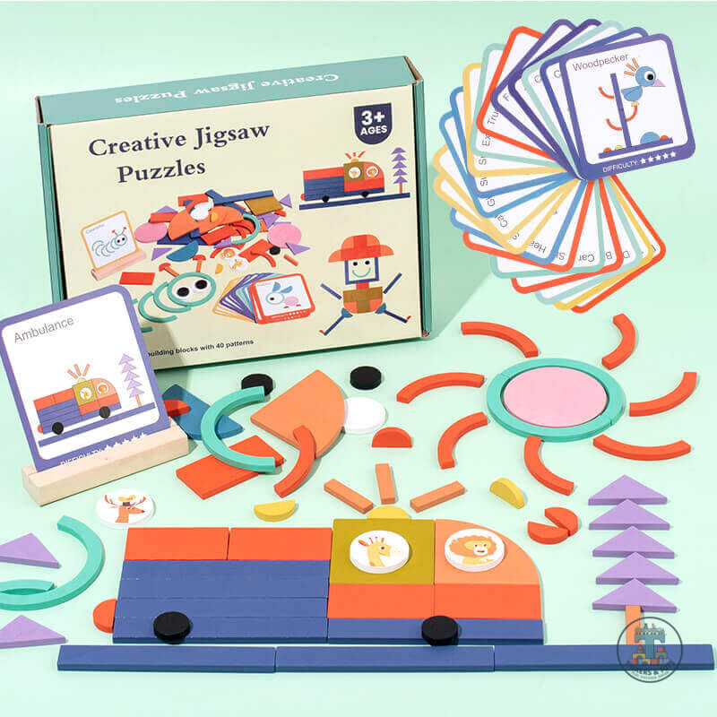 Wooden Creative Jigsaw Puzzle Shape Builder