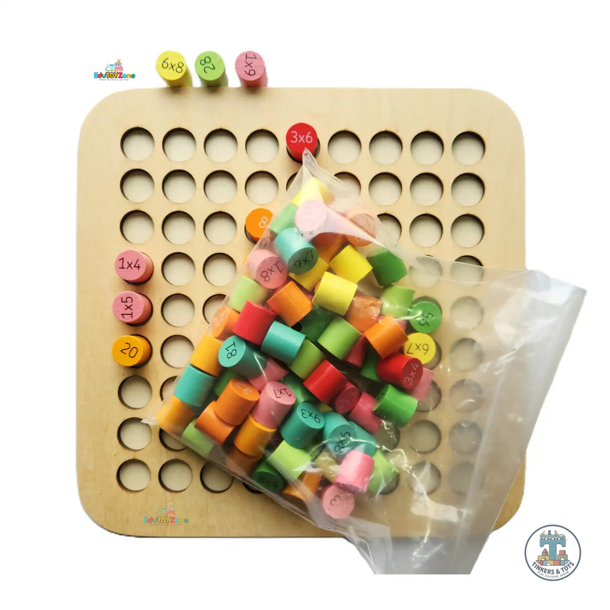 Wooden Multiplication Table - Round