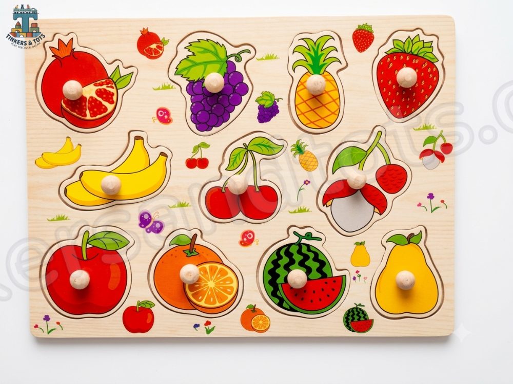 Wooden pin board ( Fruits)