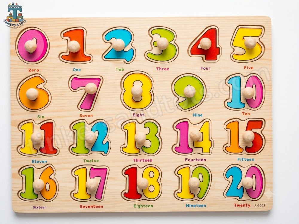Wooden pin board (numbers)