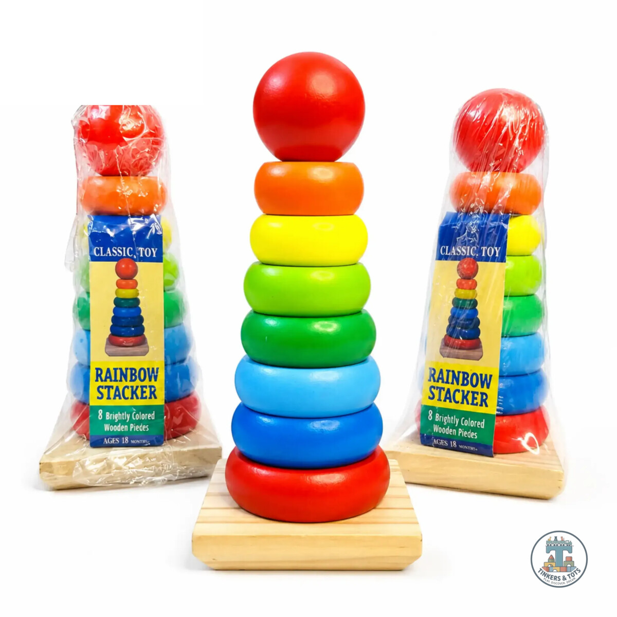 Wooden Rainbow Tower Without Box
