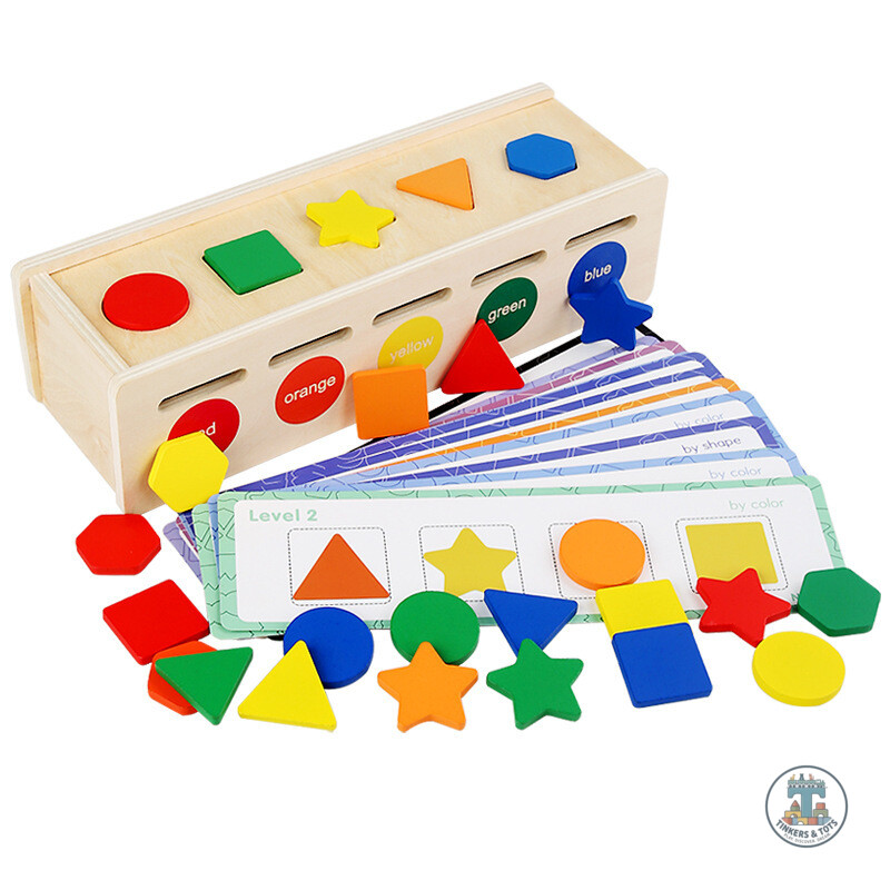 Wooden Shape and Color Sorting Box